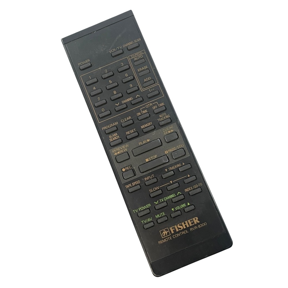 Fisher Remote Control RVR9300 VCR TV Channel Scan Power Volume Mute